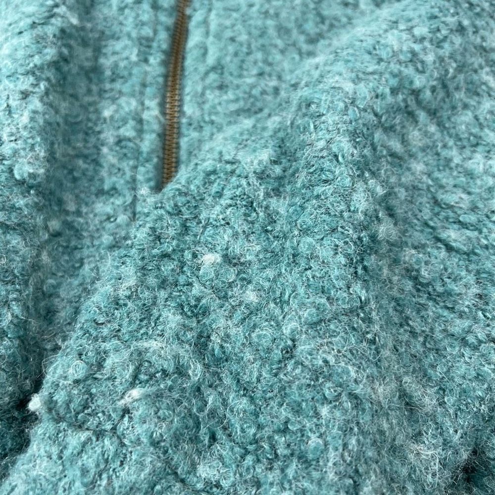 ASOS Green Wool-Blend Textured Zip Bomber Cardigan Jacket – Size 8 - Picture 8 of 10